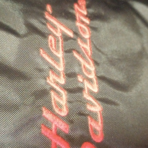 Harley-Davidson XL Embroidered Gray/Black Reversible Winter Biker Coat - Picture 6 of 8